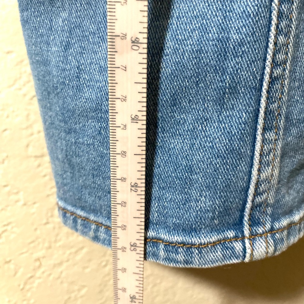 7 For All Mankind Blue Mini Denim Dress with Bow Detail - Picture 13 of 13